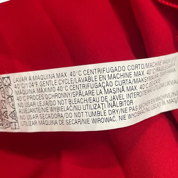 Women's Size Large Zara Woman Red Babydoll Long Sleeve Swing Dress 4043/049 - Picture 11 of 12